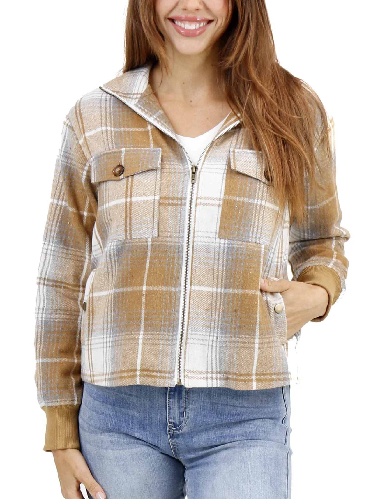 Grace & Lace Flannel Plaid Jacket — 3 Sisters Boutique